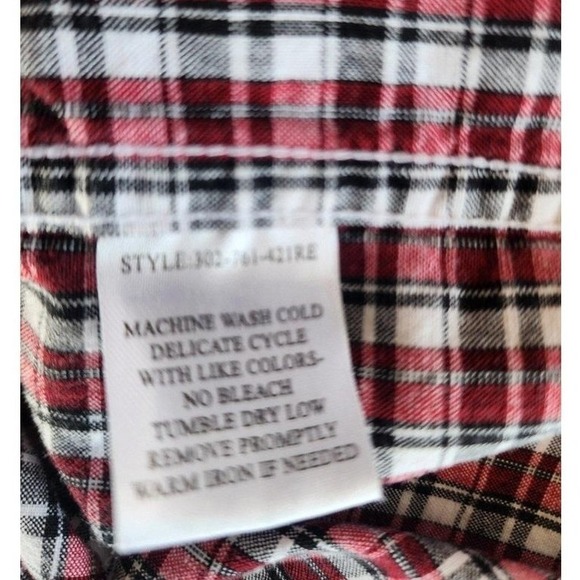 ROPER Shirt Button Down Men's Size Large Tall Plaid Checked Western Casual - Picture 5 of 8